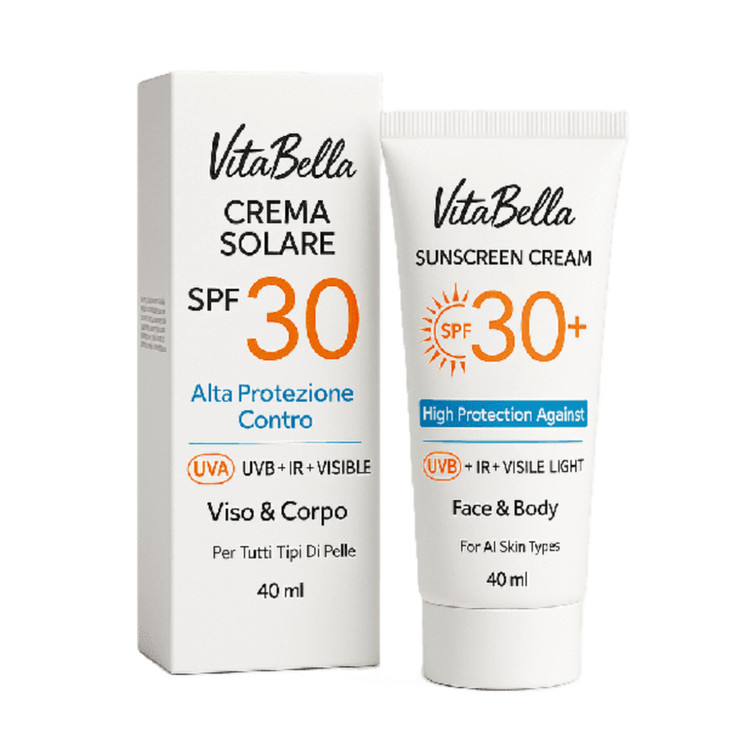 کرم ضد آفتاب بی رنگ 40 میل ایتالیایی برند ویتابلا با SPF 30
